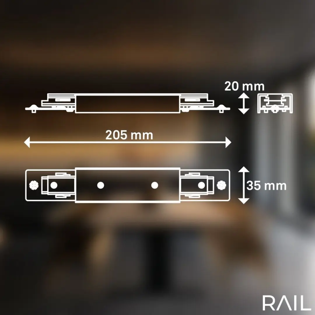 Briloner Rail Verlengstuk 20,5cm - Wit