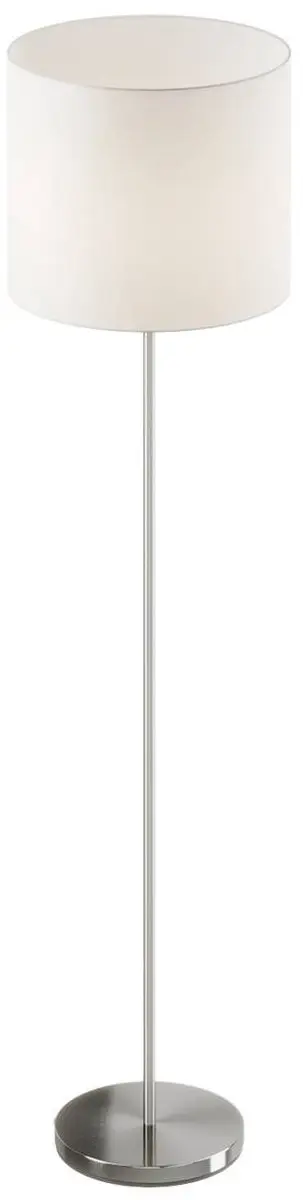Lindby Vloerlamp 1 Lichtstof - 166cm - E27 - Wit/Mat Nikkel