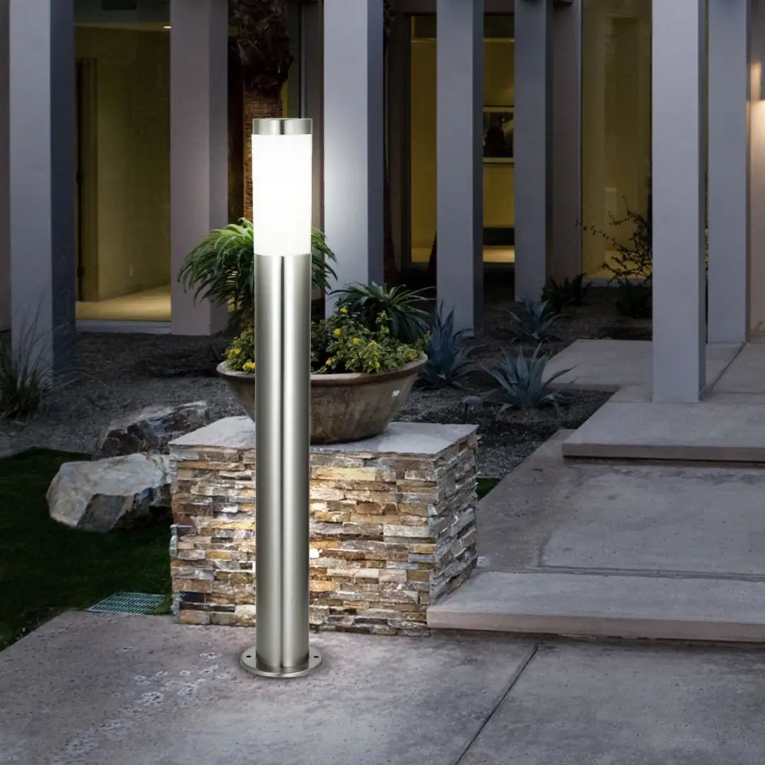 Globo Set van 2 Buiten Staande Lampen RVS - Zilver