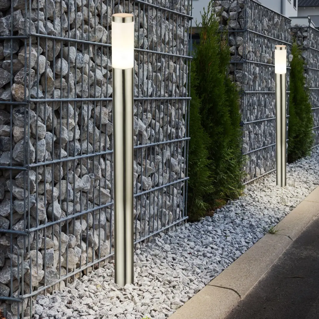 Globo Set van 2 Buiten Staande Lampen RVS - Zilver