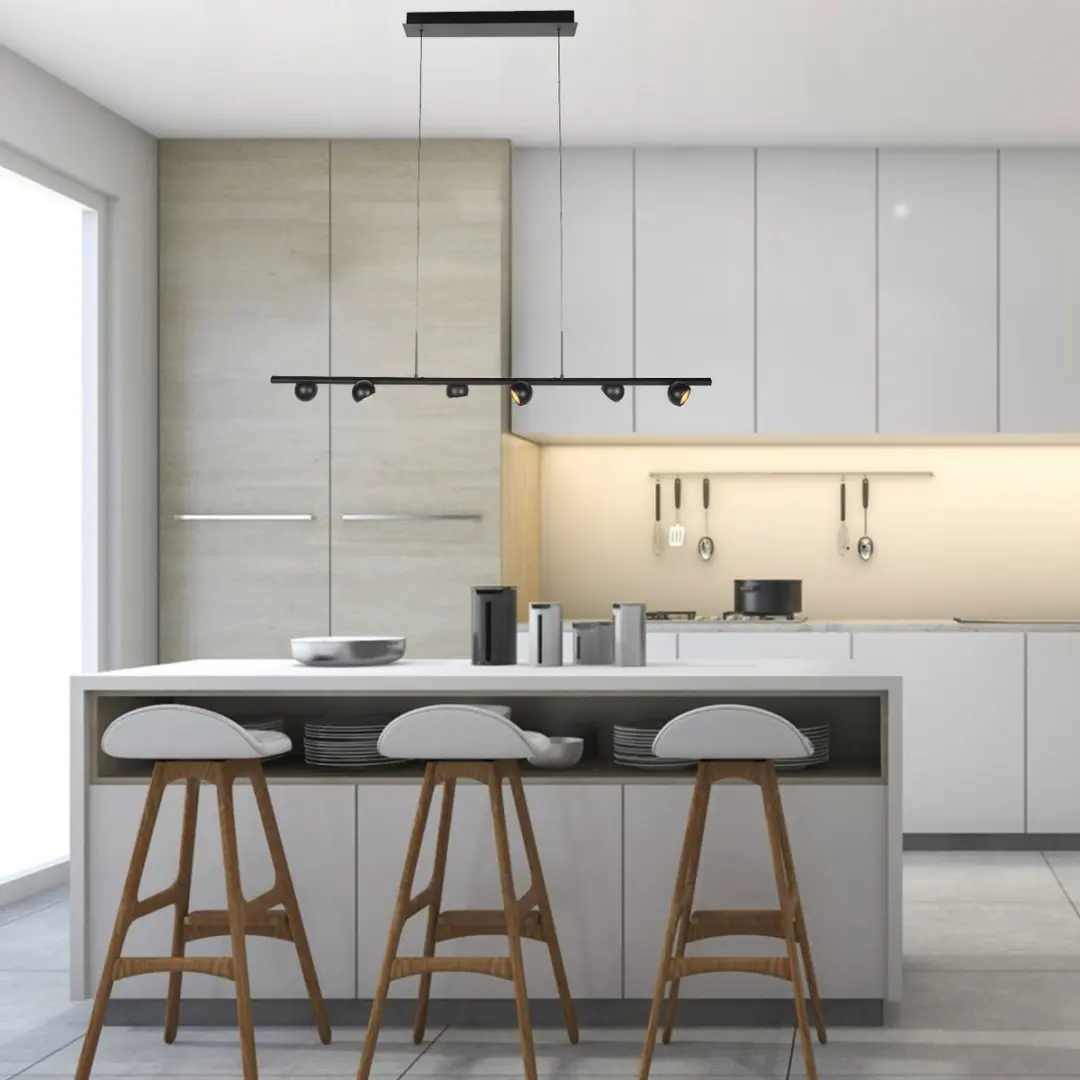 Steinhauer Marcadore Hanglamp 120cm - 6 Leds Zwart
