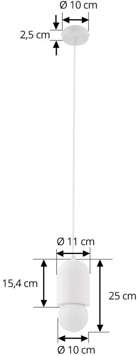 Lindby Hanglamp Gips Glas 1 Licht E27 - Wit