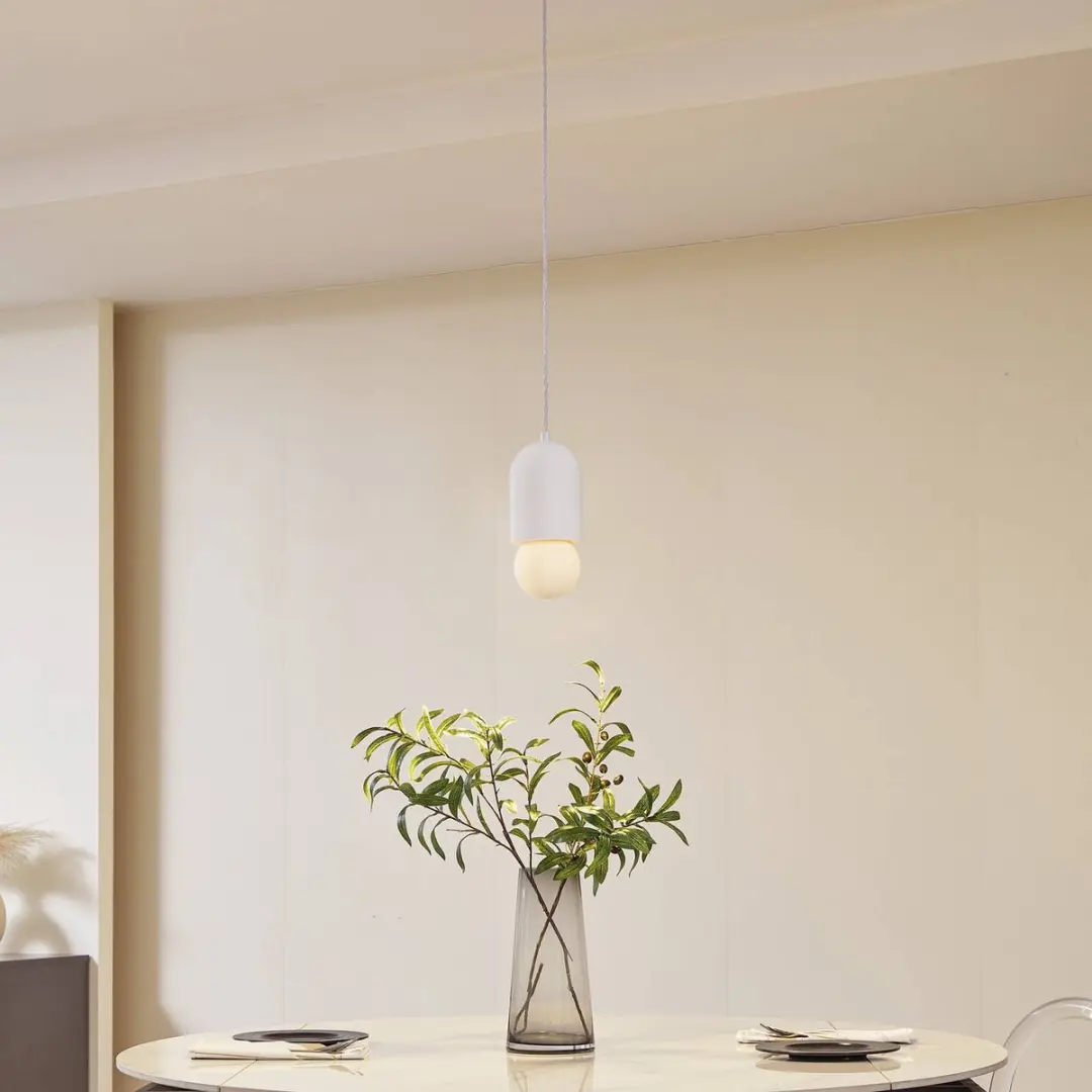 Lindby Hanglamp Gips Glas 1 Licht E27