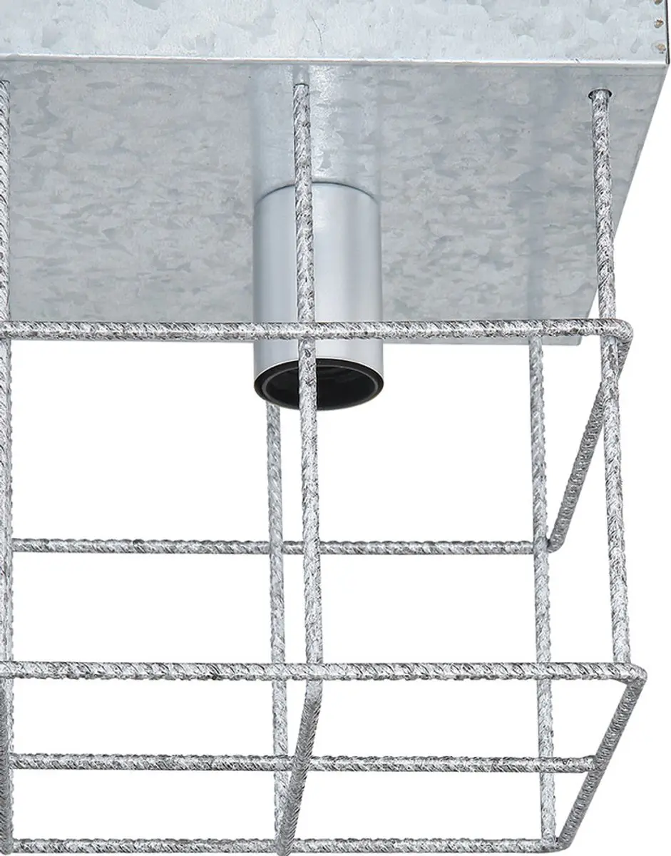 Globo Industriële Plafondlamp 3x E27 - 60x20x25,8cm - Zinkkleurig - afbeelding 6 van 6