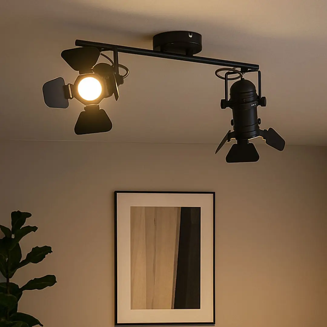 Globo Plafondlamp Spot Strip 2x GU10 - 54x26,5cm Zwart