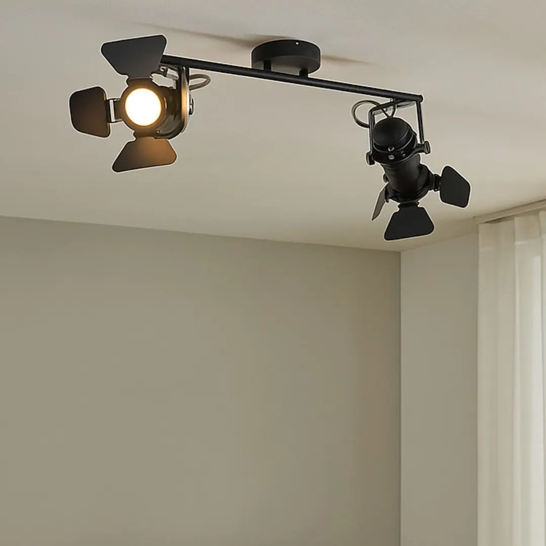 Globo Plafondlamp Spot Strip 2x GU10 - 54x26,5cm Zwart