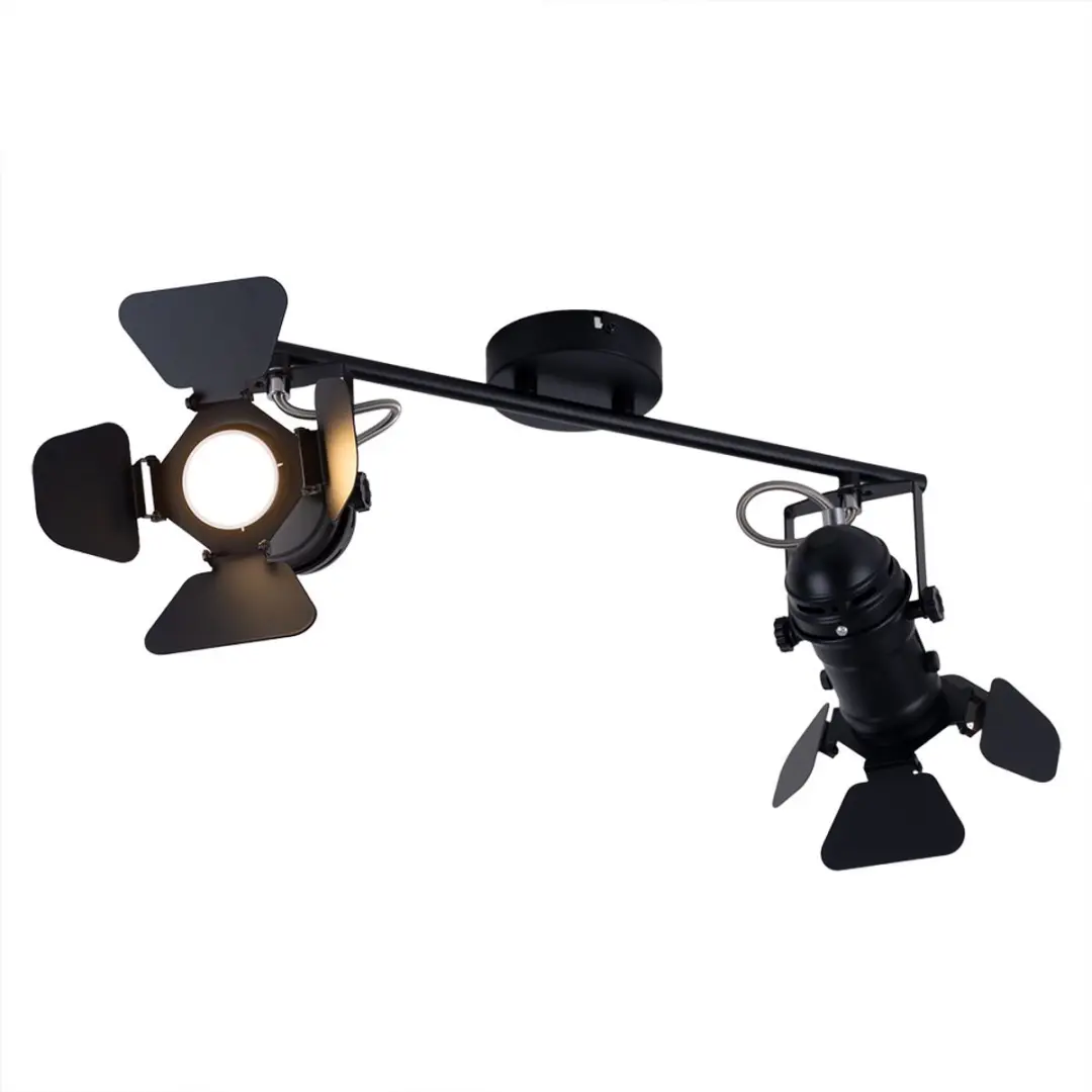 Globo Plafondlamp Spot Strip 2x GU10 - 54x26,5cm Zwart