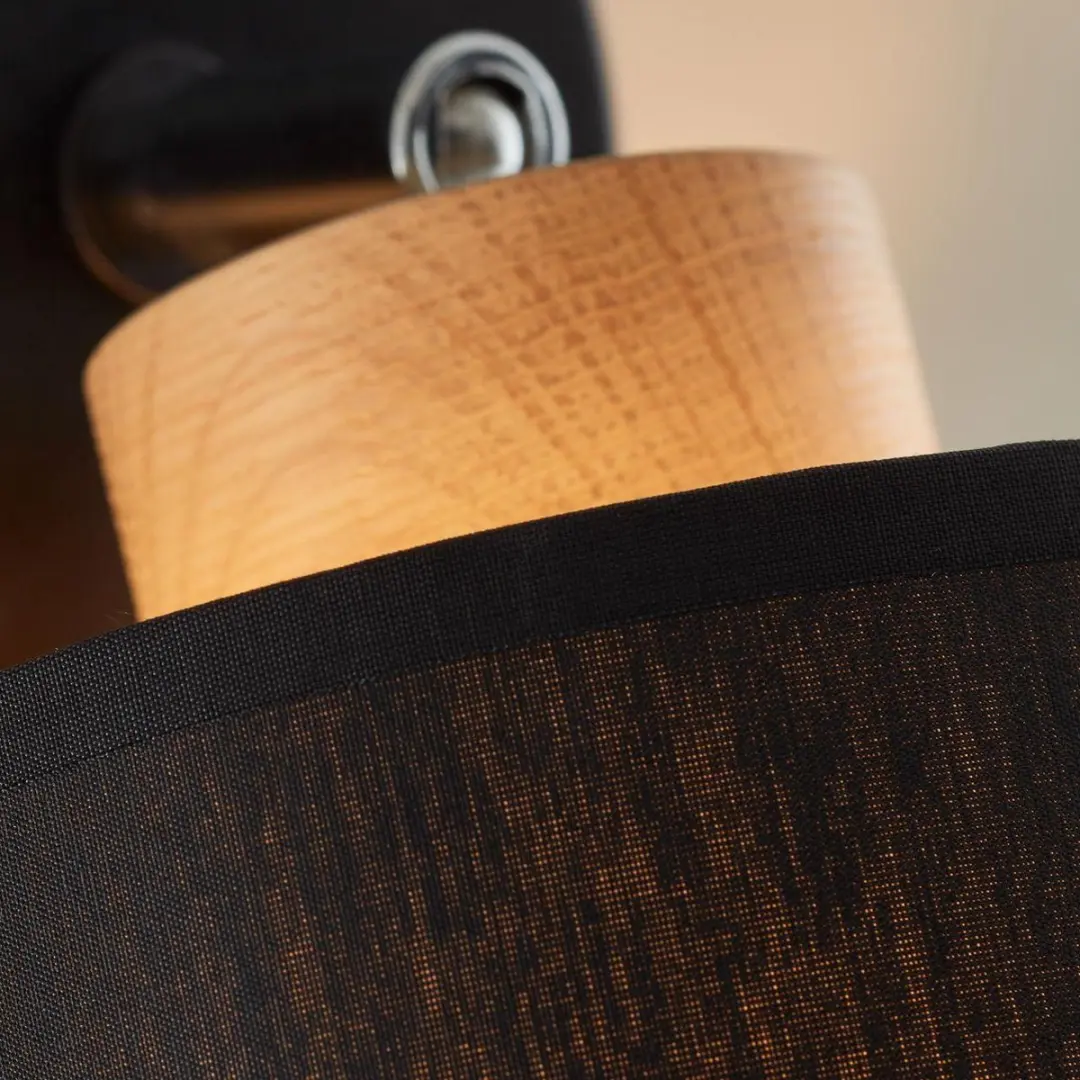 Brilliant Vonnie Wandspot - 1x A60 E27 25W - Zwart/Hout