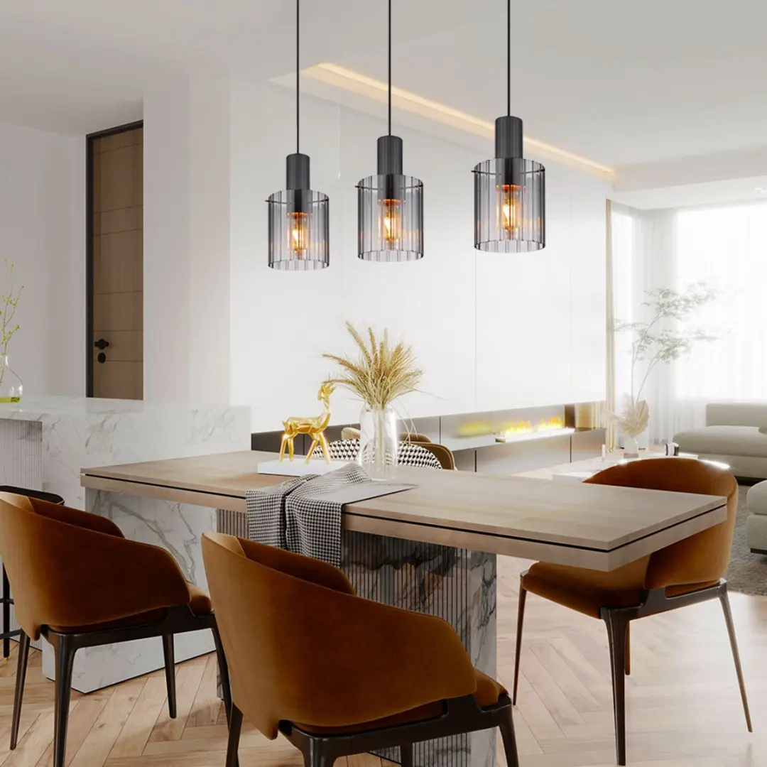 Globo Tulivar Hanglamp 3x E27 - Zwart - afbeelding 6 van 6