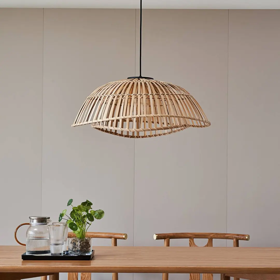 Lindby Hanglamp Bamboe E27 - 1 Lichtpunt