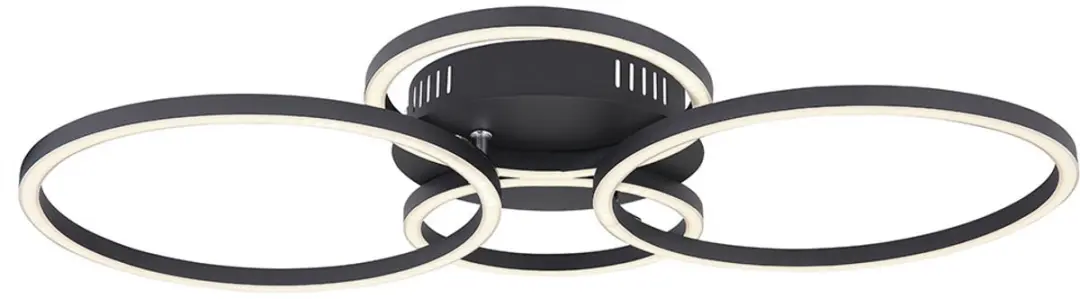 Globo Plafondlamp Ringlamp 4 Ringen - 3000K - 4x40W - Zwart