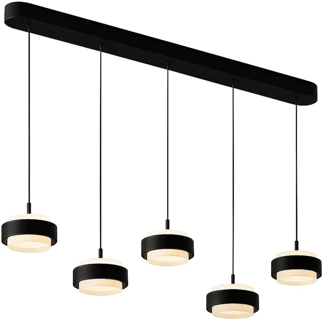 Freelight Puleggia 5 Lichts Hanglamp 120cm - Zwart