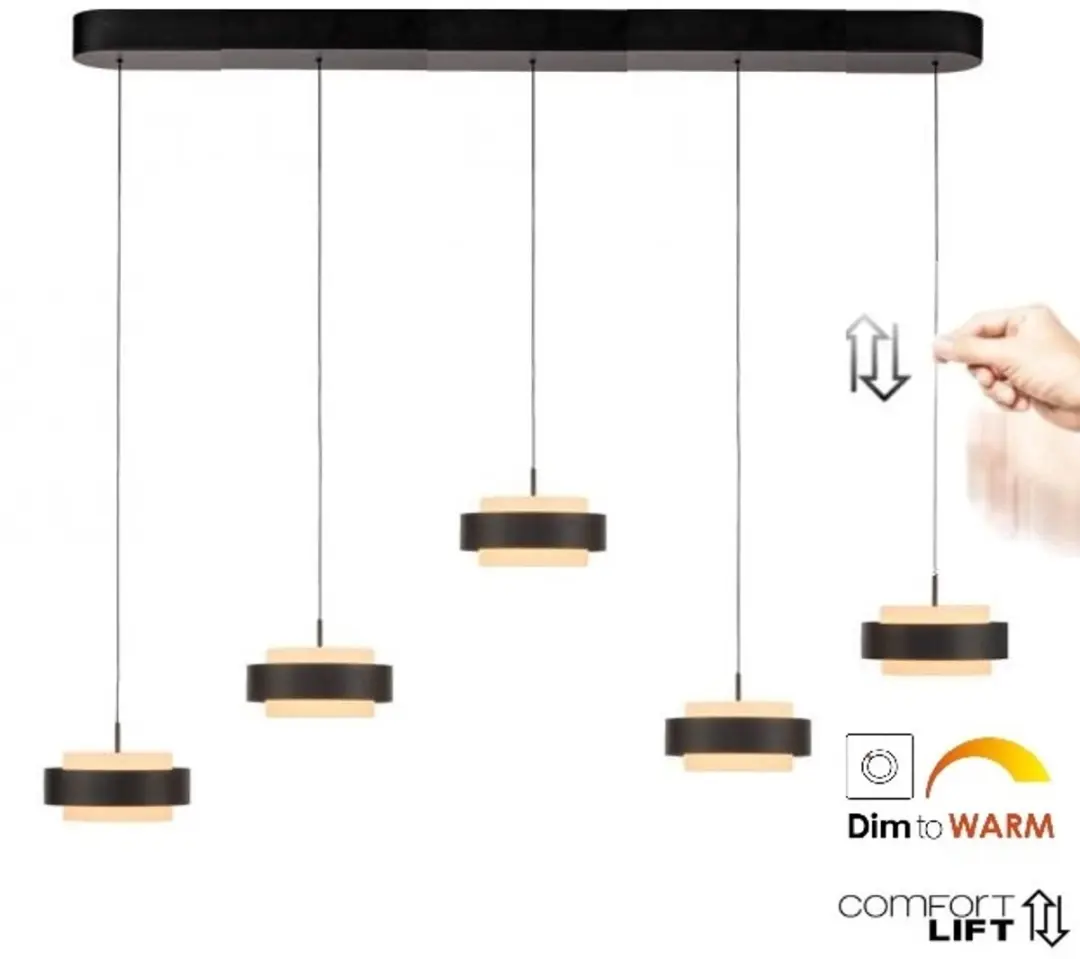 Freelight Puleggia 5 Lichts Hanglamp 120cm