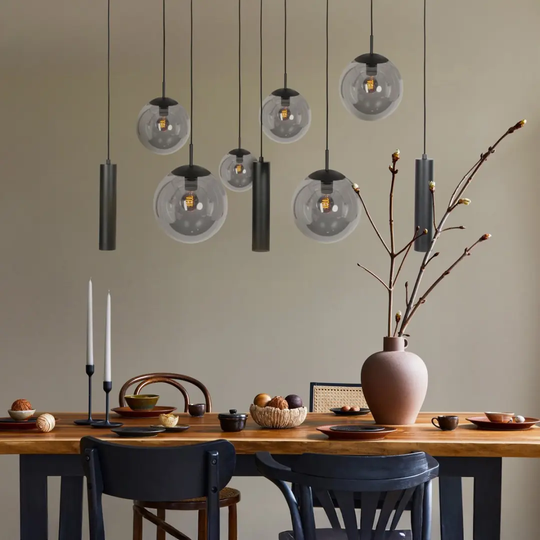 Steinhauer Bollique 4846ZW Hanglamp - 9 Lichtpunten - Zwart