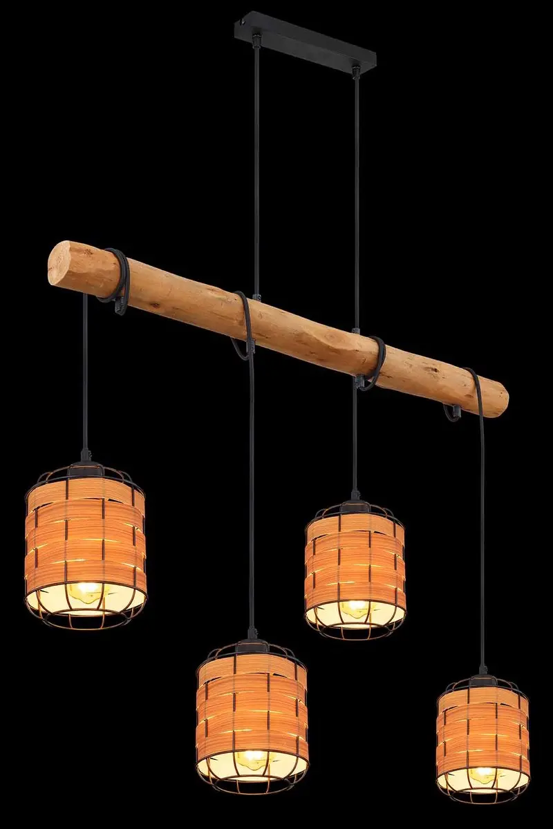 Globo Elmar Hanglamp - 4 Lichtpunten - Naturel