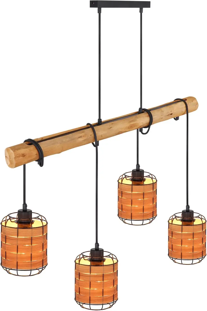 Globo Elmar Hanglamp - 4 Lichtpunten - Naturel