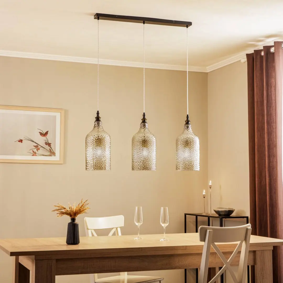 Lindby Hanglamp 3-lichts - Rookgrijs/Zwart