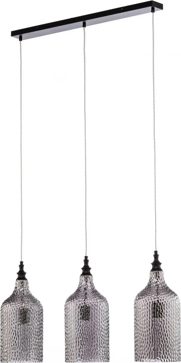 Lindby Hanglamp 3-lichts - Rookgrijs/Zwart