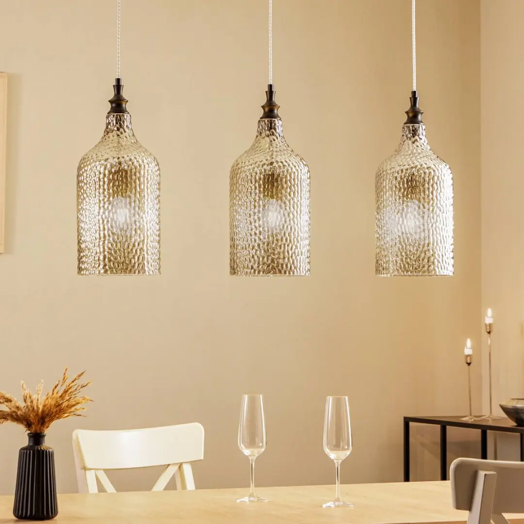 Lindby Hanglamp 3-lichts - Rookgrijs/Zwart