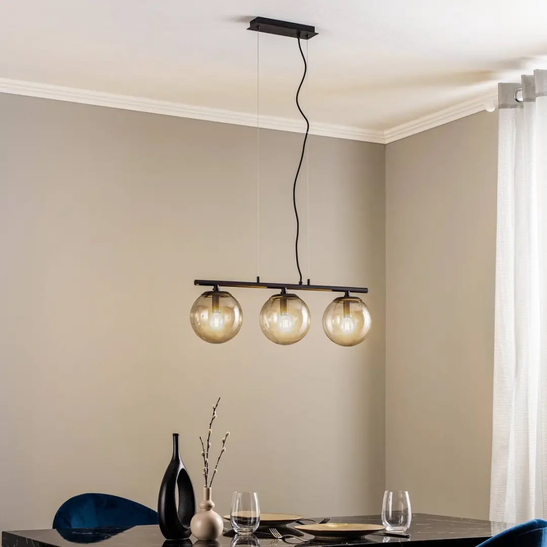 Lucande Hanglamp 3-Lichts E14 - 18cm - Rookgrijs/Zwart