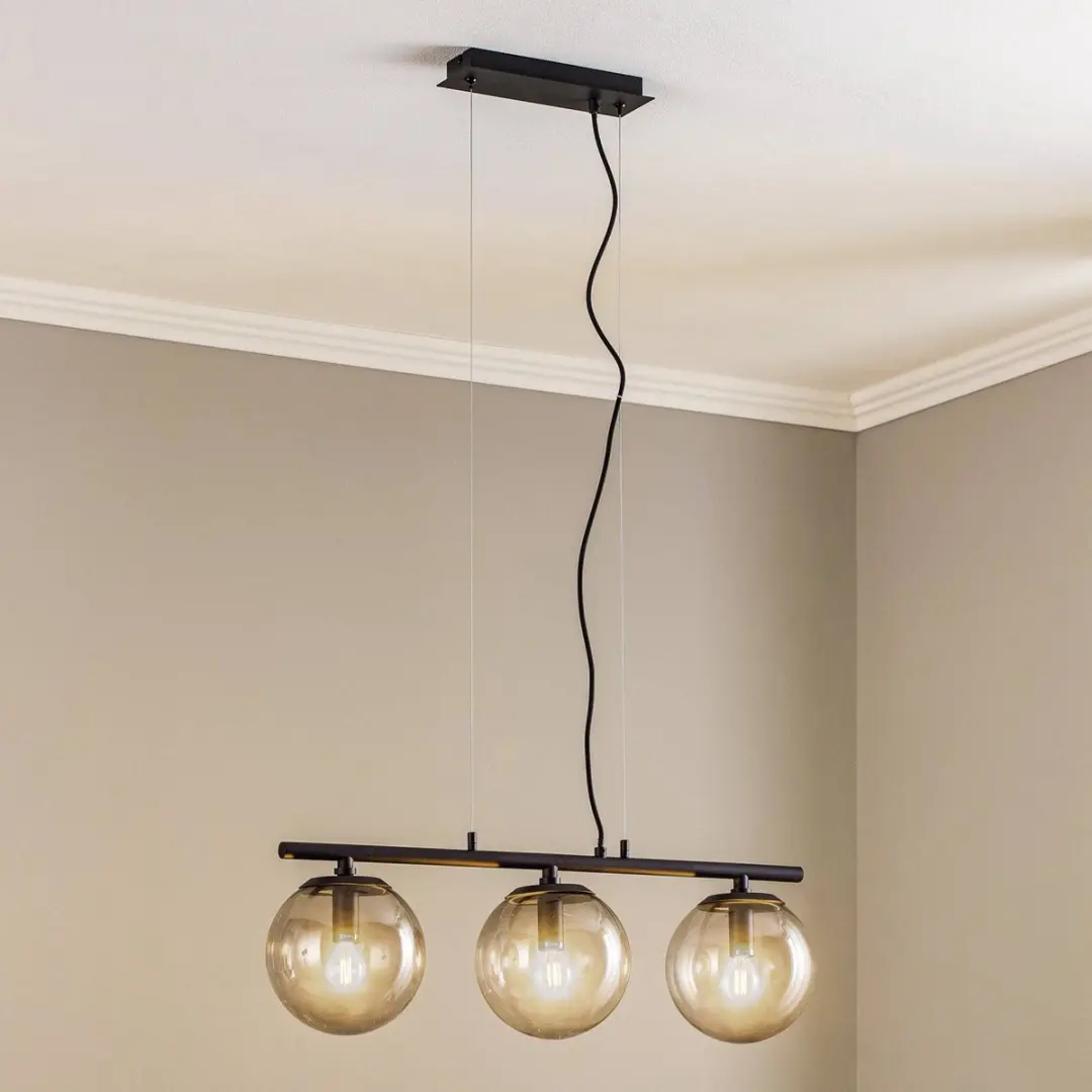 Lucande Hanglamp 3-Lichts E14 - 18cm - Rookgrijs/Zwart