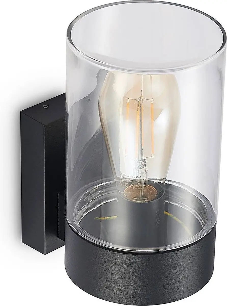 ARCCHIO Wandlamp Buiten 1 Licht E27 - Zwart/Heldere Glas