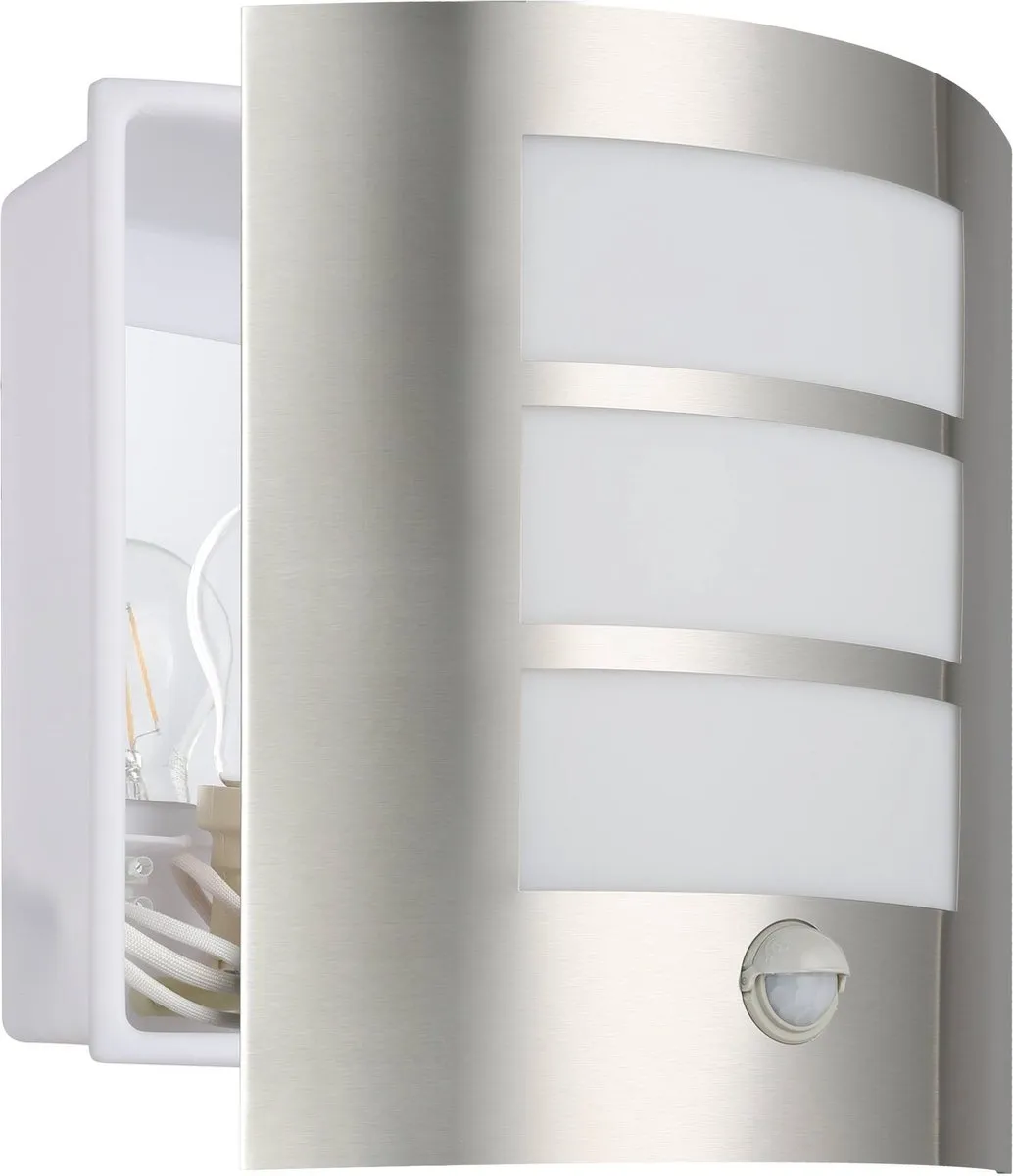 Eglo City Wandlamp Buiten E27 RVS - Bewegingsensor