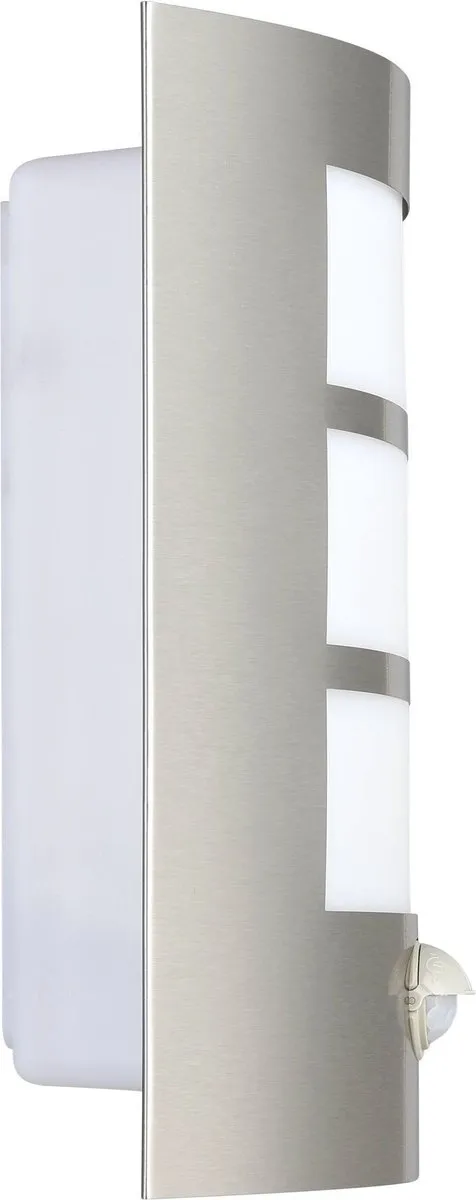 Eglo City Wandlamp Buiten E27 RVS - Bewegingsensor