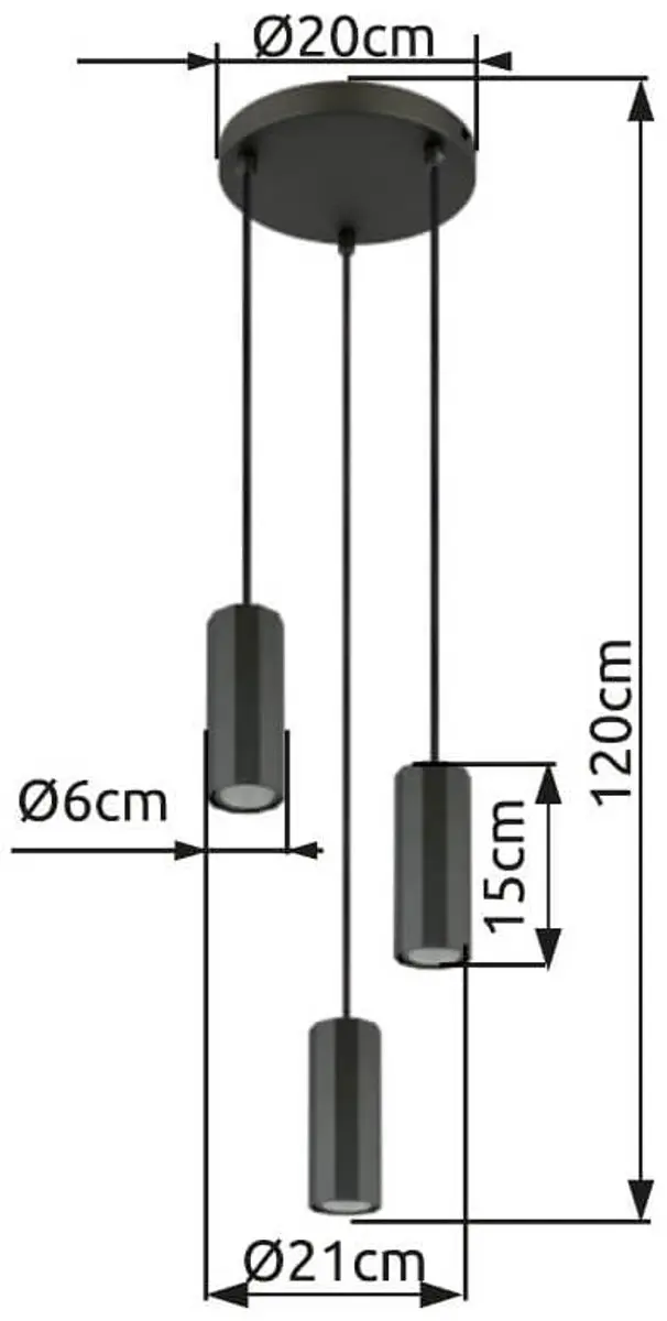 Globo James Hanglamp 8x250W - Mat Grijs - Buiten