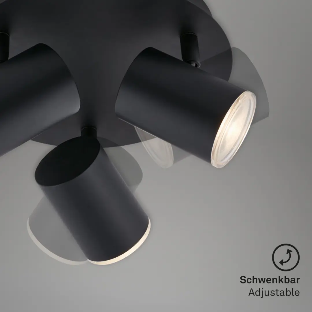 Briloner Banyo Badkamerlamp 3x GU10 5W - IP44 - Zwart