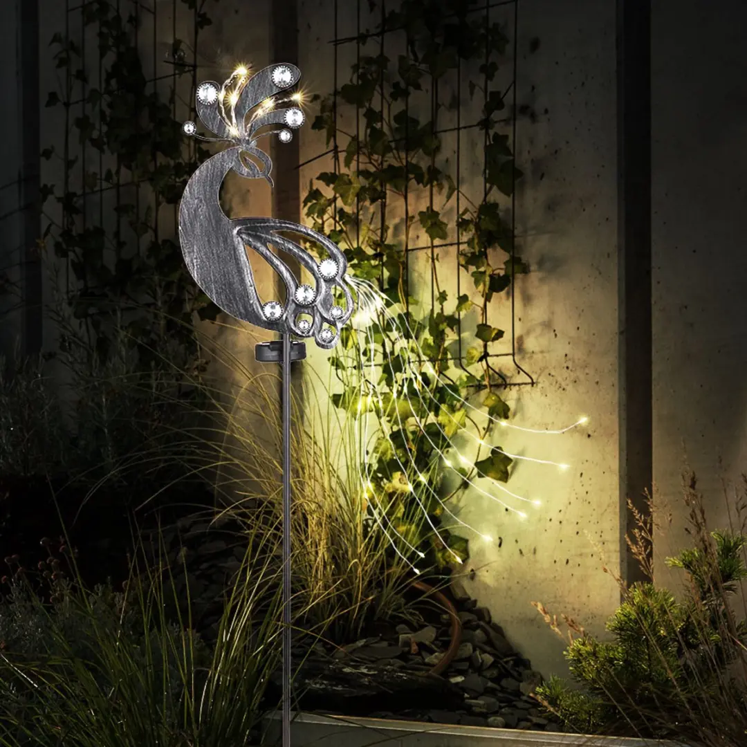 Globo Solar Tuinlamp Pauw Design - Zwart - 2 Stuks