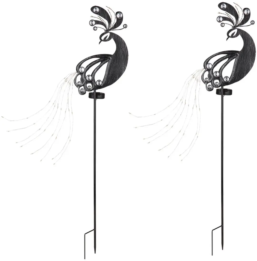 Globo Solar Tuinlamp Pauw Design - Zwart - 2 Stuks - afbeelding 6 van 6