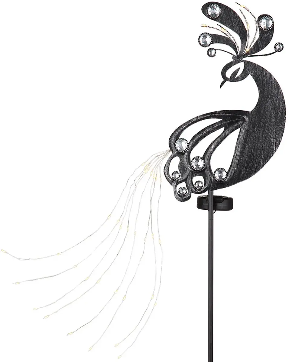 Globo Solar Tuinlamp Pauw Design - Zwart - 2 Stuks