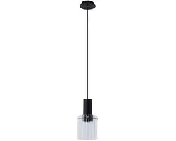 Lucande Hanglamp Glas Metaal 1 Licht E27 - 15W - Zwart