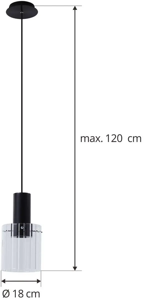 Lucande Hanglamp Glas Metaal 1 Licht E27