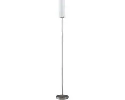 Lindby Vloerlamp 1 Licht 153cm - Opaalwit/Nikkel Satijn