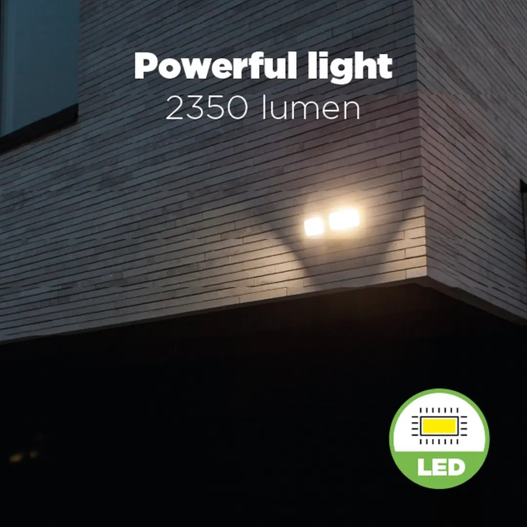 Lutec Chimera LED Beveiligingslamp Tweekoppig 2350 Lm - Mat Zwart - afbeelding 6 van 6