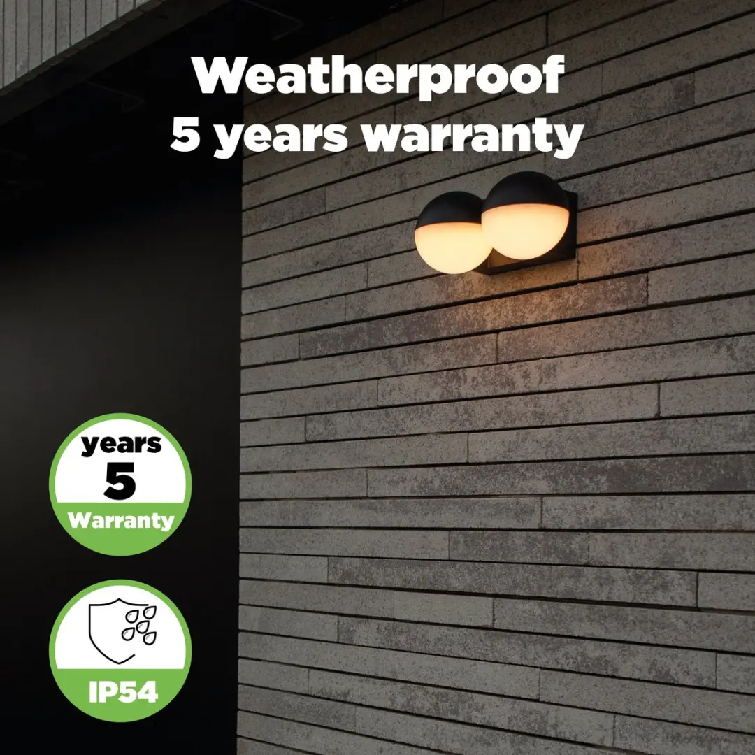 Lutec Looma LED Wandlamp 2x1600Lm 3000K - Antraciet