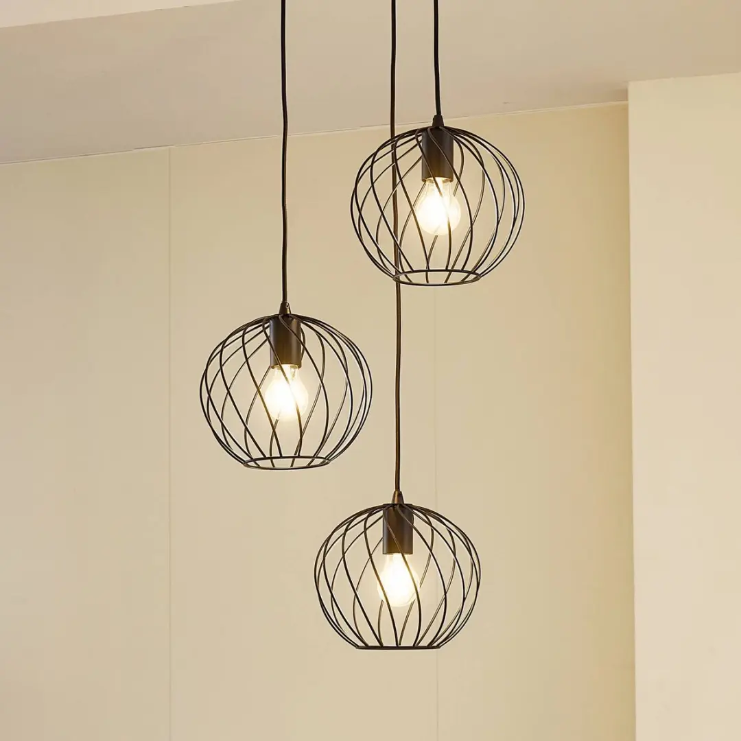 Lindby Hanglamp 3-Lichts Metaal - Zwart