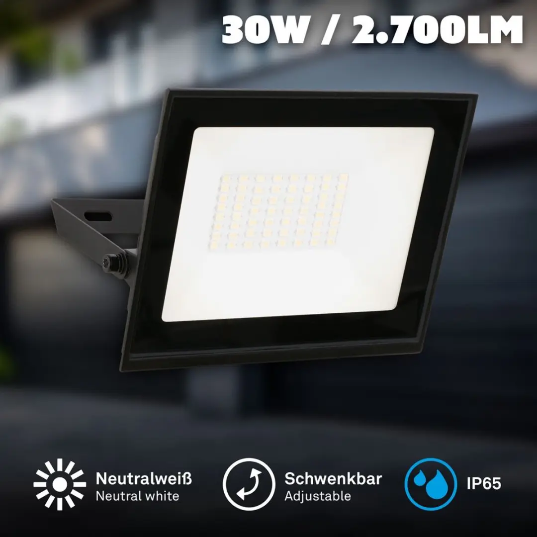 Briloner Varo LED Schijnwerper 30W - IP65 - Zwart