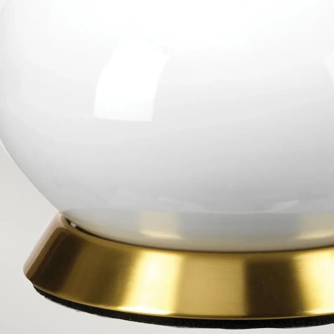 Elstead LED Tafellamp MILO - 1x E27 60W - Aged Brass/Wit/Grijs