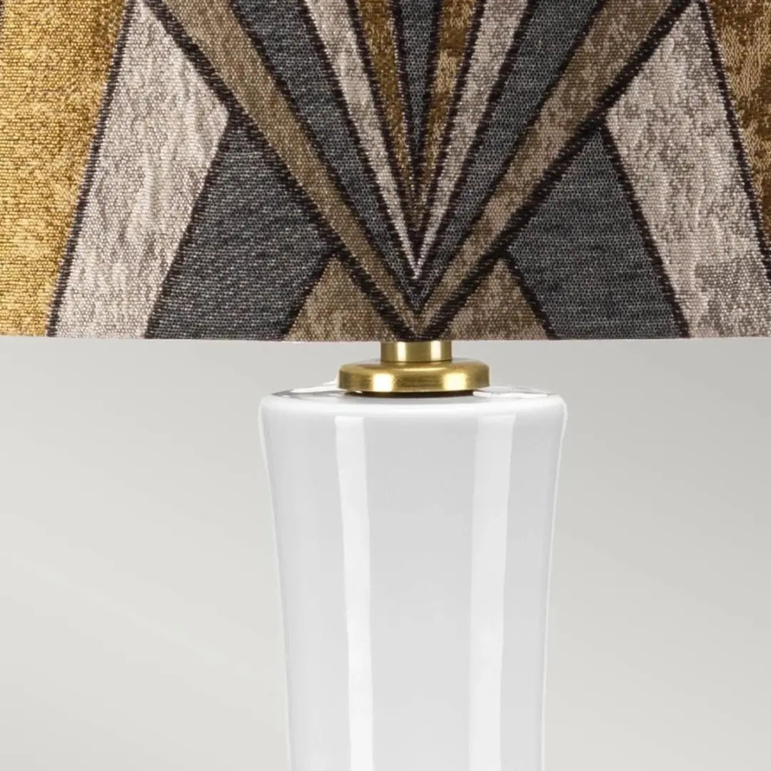 Elstead LED Tafellamp MILO - 1x E27 60W - Aged Brass/Wit/Grijs