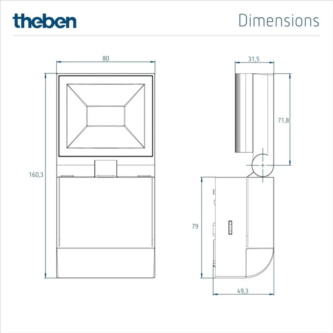 THEBEN theLeda S10L Buitenlamp 10W - 840 Lumen - Antraciet