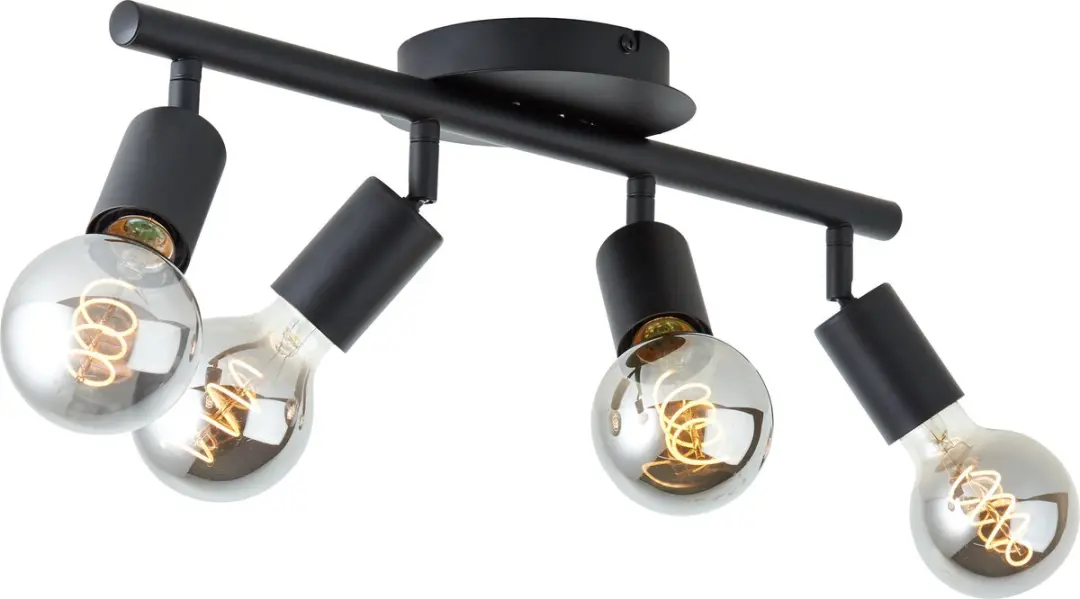 Brilliant Tiffany Spotlight Buis 4x A60 28W - Zwart Mat