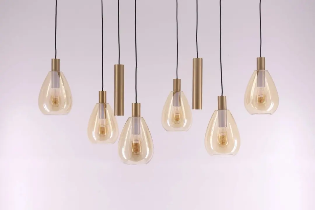 Freelight Hanglamp Ovaal - 8 Lichtpunten - Zwart/Goud