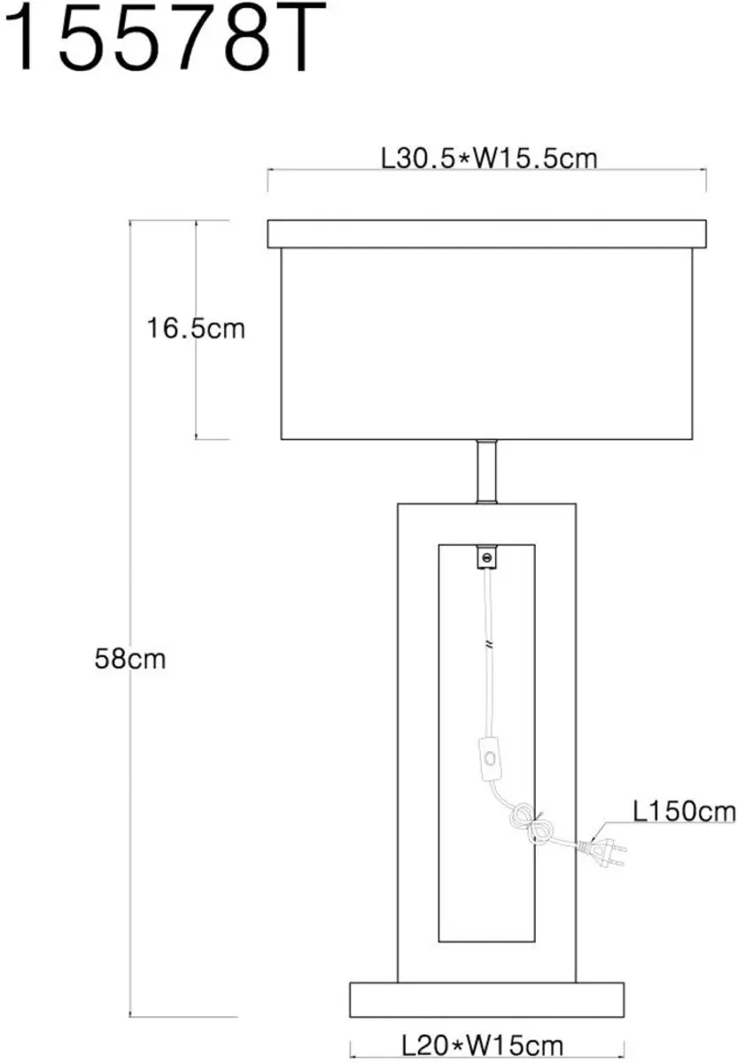 Globo Tafellamp Ossi 15578T - Zwart - Ø15cm