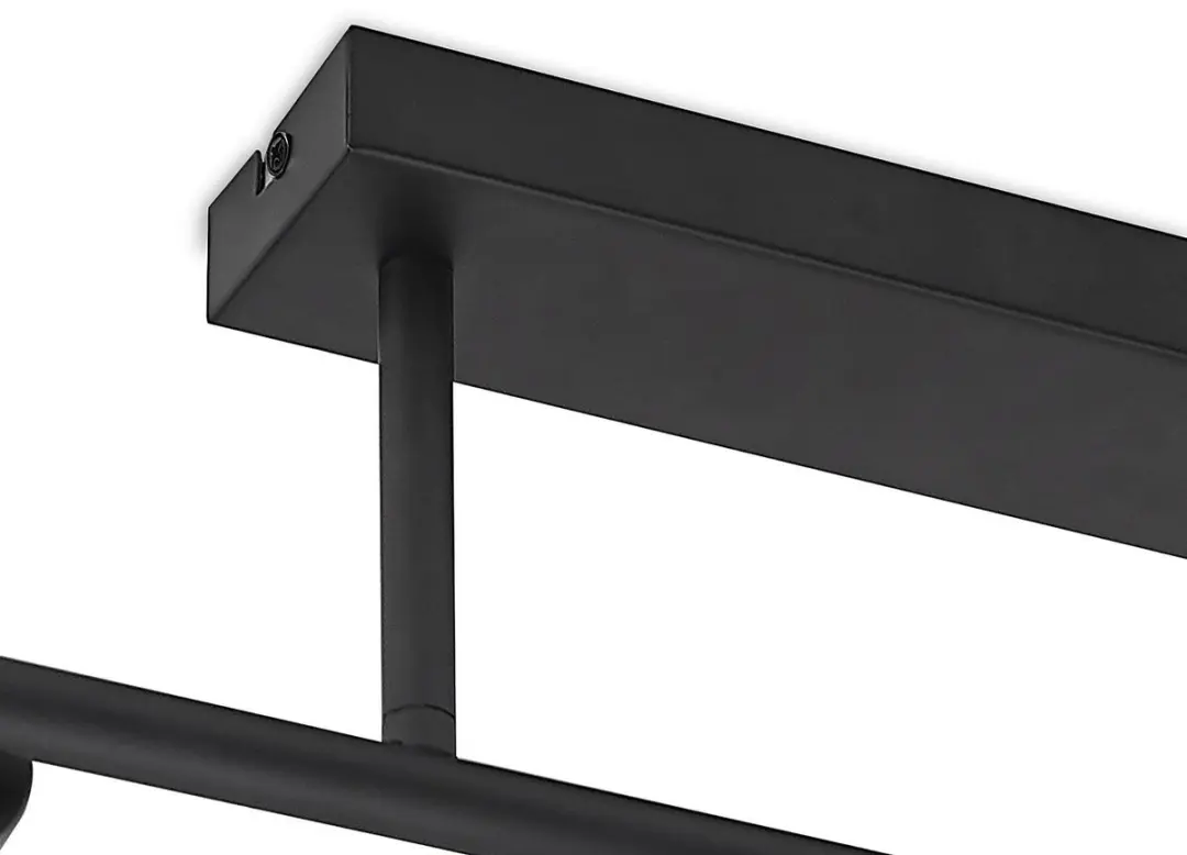 Lindby Plafondlamp 5-Lichts - Matzwart/Rookgrijs