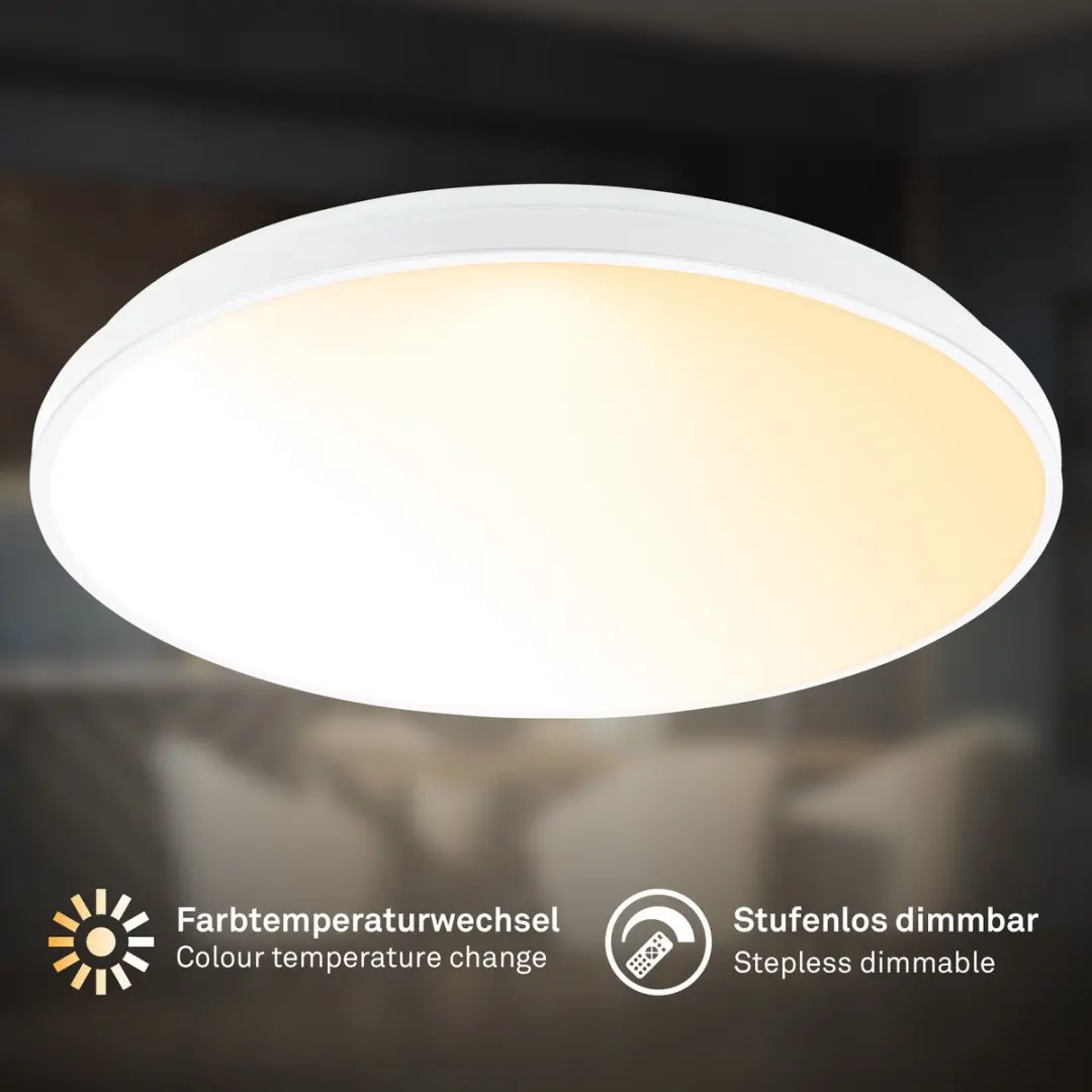 Briloner Competo LED Plafondlamp 48W - Ø48cm - Wit