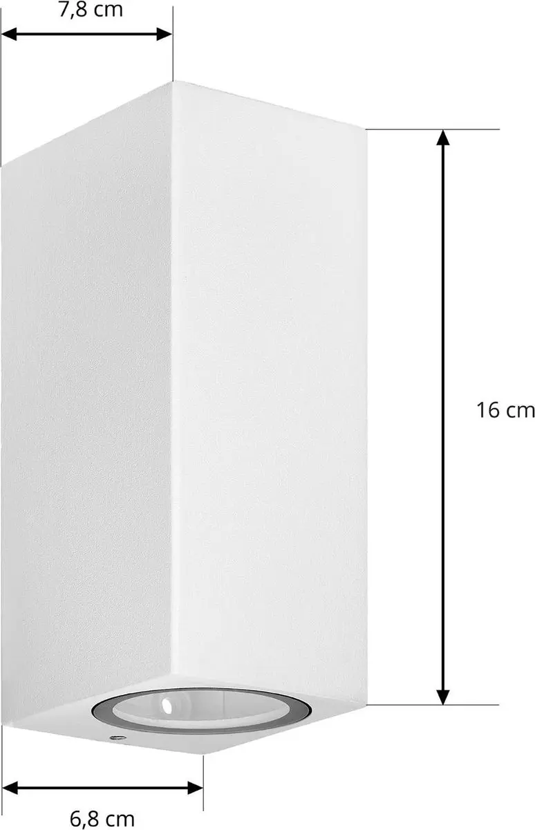 PRIOS Wandlamp Buiten 2-Lichts Aluminium Glas H16cm GU10 Wit