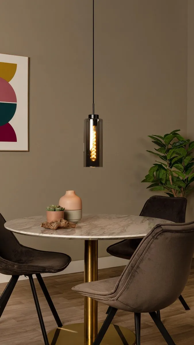 Lucide Bruno Hanglamp E27 - 4x Fumé Ø12cm